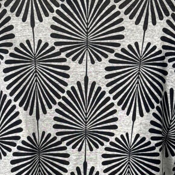 Joie Linen Cap Sleeve Palm Leaf Print Top Black Grey Size M - Picture 7 of 7
